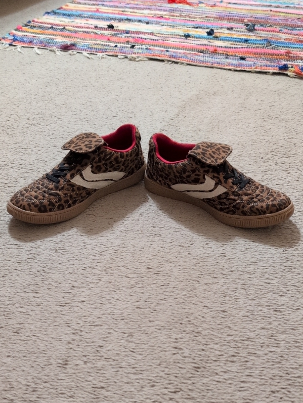 Leopard Print Casual Sneakers with Red Lining